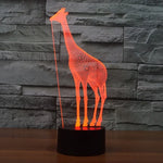 7색 변색 창의적 시각 입체 램프 책상 램프 야간등, 기린 스타일