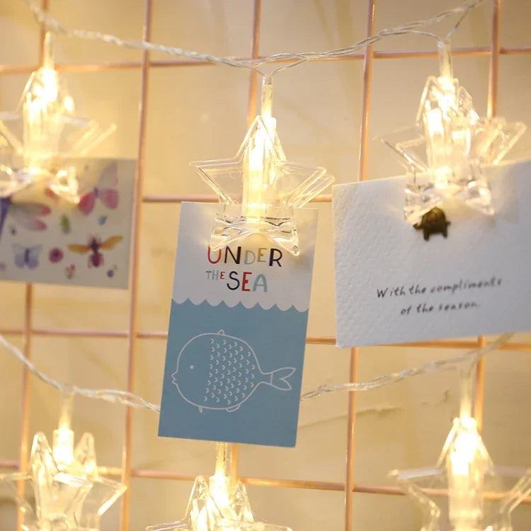 20개 LED USB 전원 체인 램프 가정용 장식 조명 사진 걸이용, DIY 파티, 결혼식, 크리스마스 장식, 3m USB
