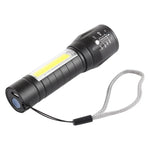 A2 USB 충전 방수 줌 가능 XPE + COB 손전등 3모드 및 보관함 포함, A2