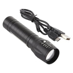 A2 USB 충전 방수 줌 가능 XPE + COB 손전등 3모드 및 보관함 포함, A2