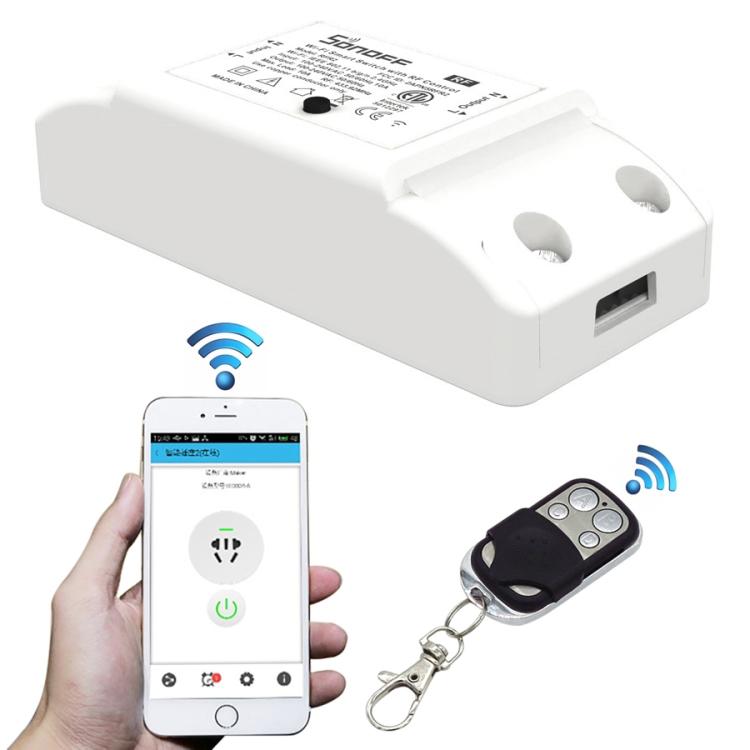 Sonoff 433MHz DIY WiFi 스마트 무선 리모컨 타이머 모듈 전원 스위치, 4키 리모컨 포함, 스마트 홈용, iOS 및 Android 지원, 433MHz 리모컨 포함