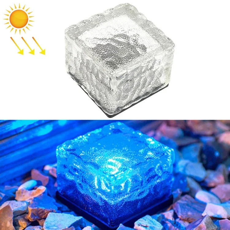 태양광 사각 강화유리 야외 LED 매설등 정원 장식등 IP55 방수, 크기: 7 x 7 x 5cm, 7 x 7 x 5cm
