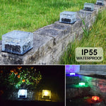 태양광 사각 강화유리 야외 LED 매설등 정원 장식등 IP55 방수, 크기: 7 x 7 x 5cm, 7 x 7 x 5cm