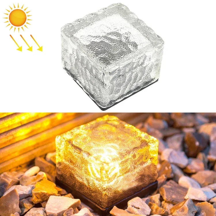 태양광 사각 강화유리 야외 LED 매설등 정원 장식등 IP55 방수, 크기: 7 x 7 x 5cm, 7 x 7 x 5cm