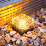 태양광 사각 강화유리 야외 LED 매설등 정원 장식등 IP55 방수, 크기: 10 x 10 x 5.2cm, 10 x 10 x 5.2cm