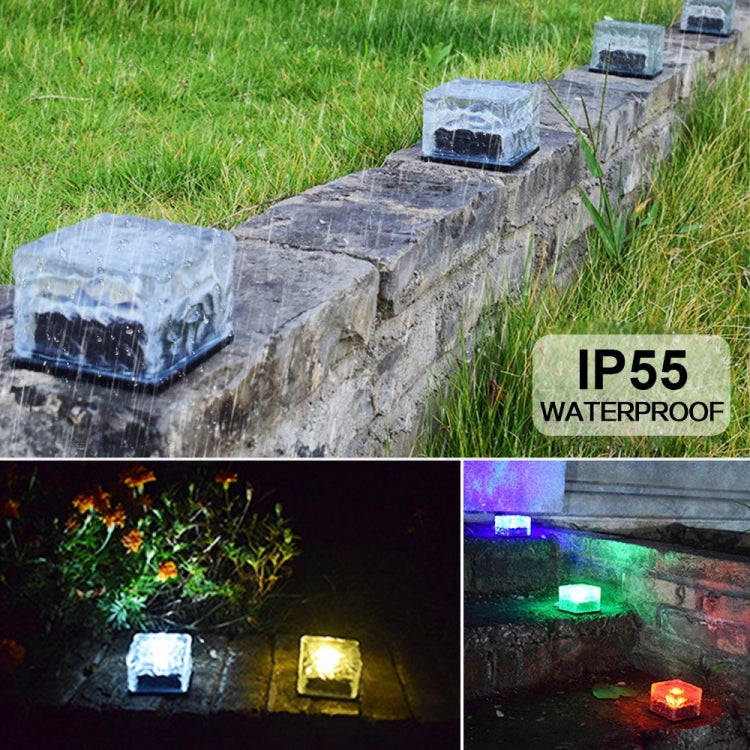 태양광 사각 강화유리 야외 LED 매설등 정원 장식등 IP55 방수, 크기: 10 x 10 x 5.2cm, 10 x 10 x 5.2cm
