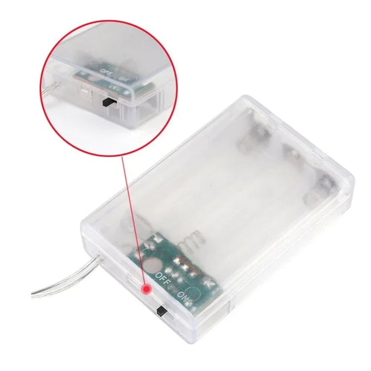 50 LED 3 x AA 배터리 박스 체인 램프 장식용 조명 가정용 사진 걸이, DIY 파티, 결혼식, 크리스마스 장식, 5m