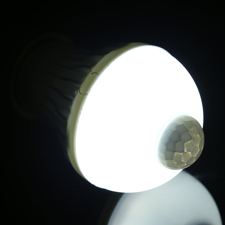E27 5W 12 LED SMD 5730 300LM 적외선 모션 센서 LED 전구, 센서 거리: 4-6m, AC 220V, E27 5W 백색광, E27 5W 온백색