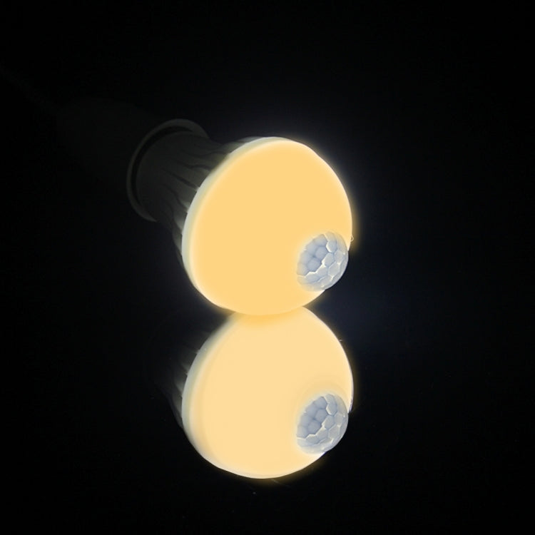 E27 5W 12 LED SMD 5730 300LM 적외선 모션 센서 LED 전구, 센서 거리: 4-6m, AC 220V, E27 5W 백색광, E27 5W 온백색