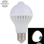 E27 7W 16 LED SMD 5730 450LM 적외선 모션 센서 LED 전구, 센서 거리: 4-6m, AC 220V, E27 7W 백색광