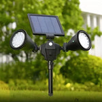 태양광 로봇 LED 스포트라이트 이중 헤드 스마트 센서등 야외 잔디용