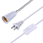 E27 360 Degrees Flexible Clip Lamp Base Holder with Switch, US Plug