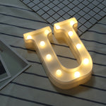 건전지 작동 따뜻한 백색 스탠딩 행잉 LED 휴일 조명, A, N, B, O, C, P, D, Q, E, R, F, G, T, U, V, I, W, J, K, X, L, M, Z