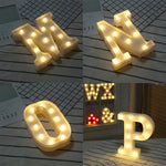 건전지 작동 따뜻한 백색 스탠딩 행잉 LED 휴일 조명, A, N, B, O, C, P, D, Q, E, R, F, G, T, U, V, I, W, J, K, X, L, M, Z