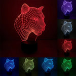 7색 변색 창의적 시각 입체 램프 데스크 램프 야간등, 표범 스타일