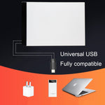 초박형 A4 사이즈 휴대용 USB LED 아트크래프트 트레이싱 라이트 박스 복사 보드, 아티스트용 드로잉, 스케치, 애니메이션 및 엑스레이 뷰잉용, 밝기 조절 없음