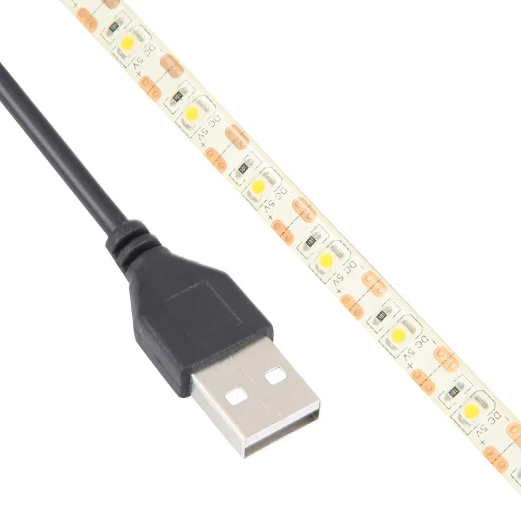 USB 2835 SMD LED 따뜻한 조명 방수 에폭시 로프 라이트, DC 5V, 길이: 50cm, USB 2835 SMD LED 50cm