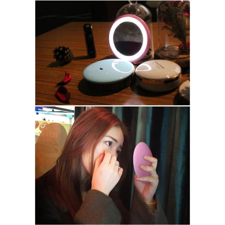 OneFire 1W 10 LEDs Multi-function Rechargeable Donut Shaped Makeup Mirror LED Desk Lamp Night Light, DC 5V, 1W Pink