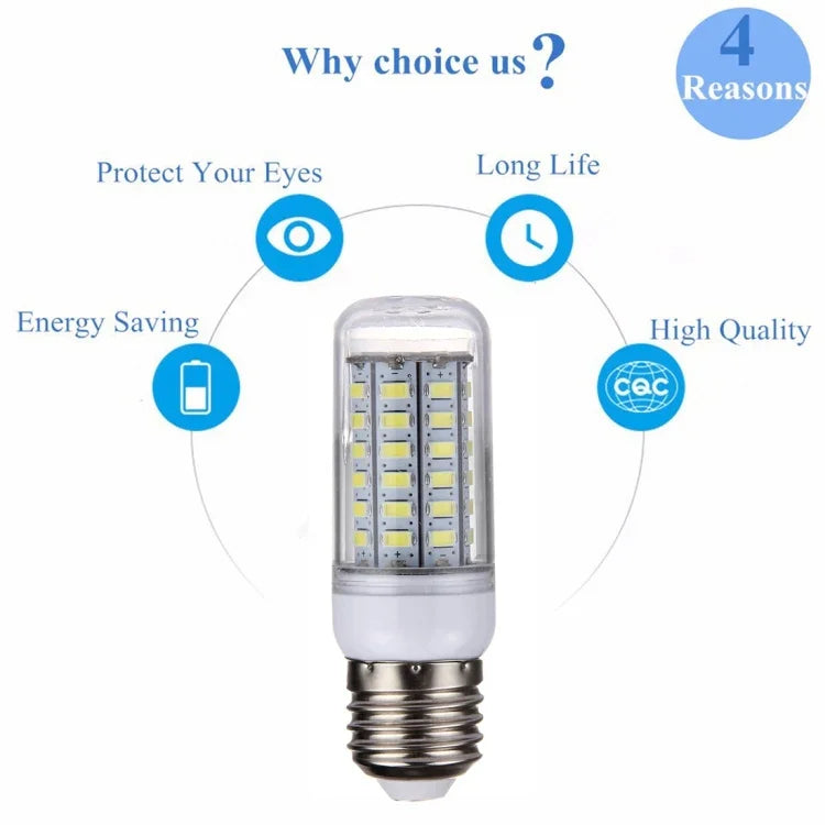 56 LED SMD 5730 전구, AC 220V, 5W 220V 백색광, 5W 220V 주백색광