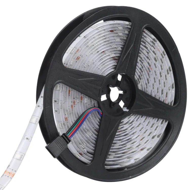 5m 150 LED SMD 5050 IP65 방수 블루투스 RGB 라이트 스트립 24키 리모컨 포함, EU 플러그, 5m 150 LED IP65