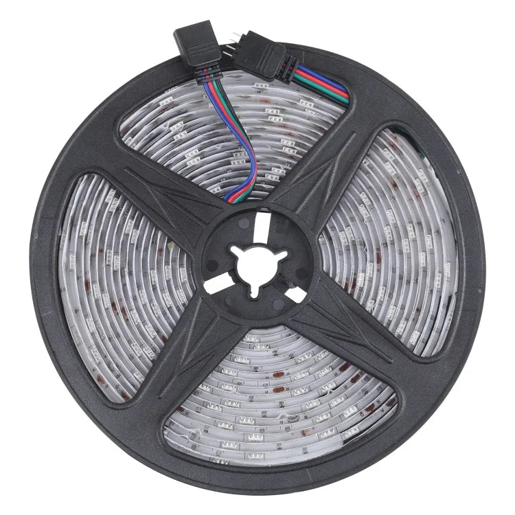 5m 150 LED SMD 5050 IP65 방수 블루투스 RGB 라이트 스트립 24키 리모컨 포함, EU 플러그, 5m 150 LED IP65