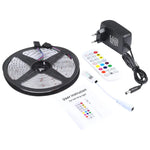 5m 150 LED SMD 5050 IP65 방수 블루투스 RGB 라이트 스트립 24키 리모컨 포함, EU 플러그, 5m 150 LED IP65