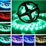 5m 150 LED SMD 5050 IP65 방수 블루투스 RGB 라이트 스트립 24키 리모컨 포함, EU 플러그, 5m 150 LED IP65
