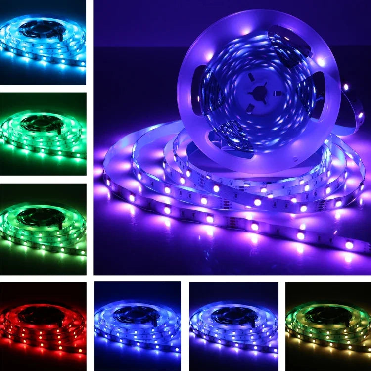 10m 300 LEDs SMD 5050 IP44 방수 RGB 조명 스트립 24키 리모컨 포함, EU 플러그, 10m 300 LEDs IP44