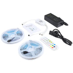 20m 600 LEDs SMD 5050 IP44 방수 RGB 조명 스트립 24키 블루투스 + 음악 리모컨 포함, EU 플러그, 20m 600 LEDs IP44