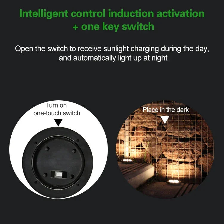 4개 8 LED IP65 방수 태양광 매설 램프 정원 빌라 정원 잔디 장식용 스포트라이트