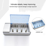 AC 100-240V 4슬롯 AA & AAA & C / D 사이즈 배터리 충전기, EU 플러그