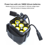 6셀 18650 배터리 다기능 모바일 파워 박스 8.4v 라운드 헤드 & 5v USB 듀얼 전압 출력 배터리 미포함, 8.4v