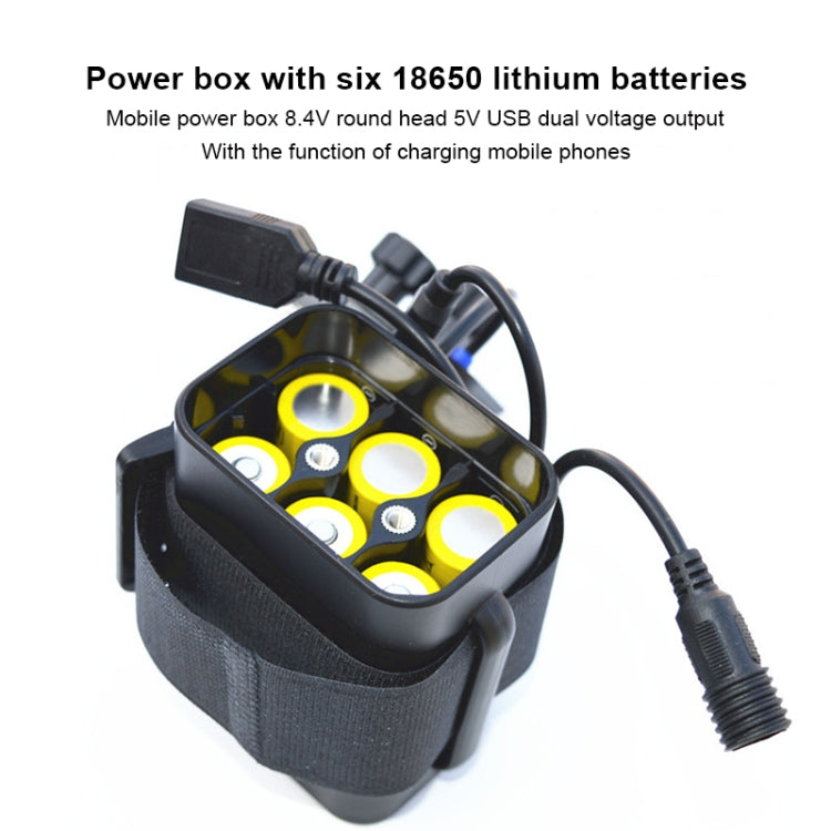 6셀 18650 배터리 다기능 모바일 파워 박스 8.4v 라운드 헤드 & 5v USB 듀얼 전압 출력 배터리 미포함, 8.4v