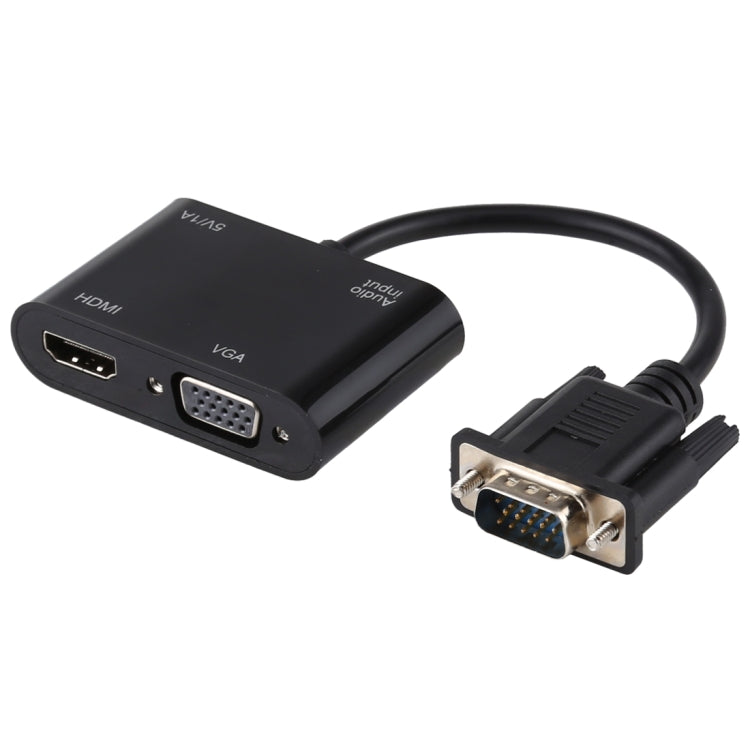 2 in 1 VGA to HDMI + VGA 15핀 HDTV 어댑터 컨버터 오디오 포함