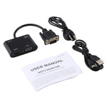 2 in 1 VGA to HDMI + VGA 15 Pin HDTV Adapter Converter with Audio