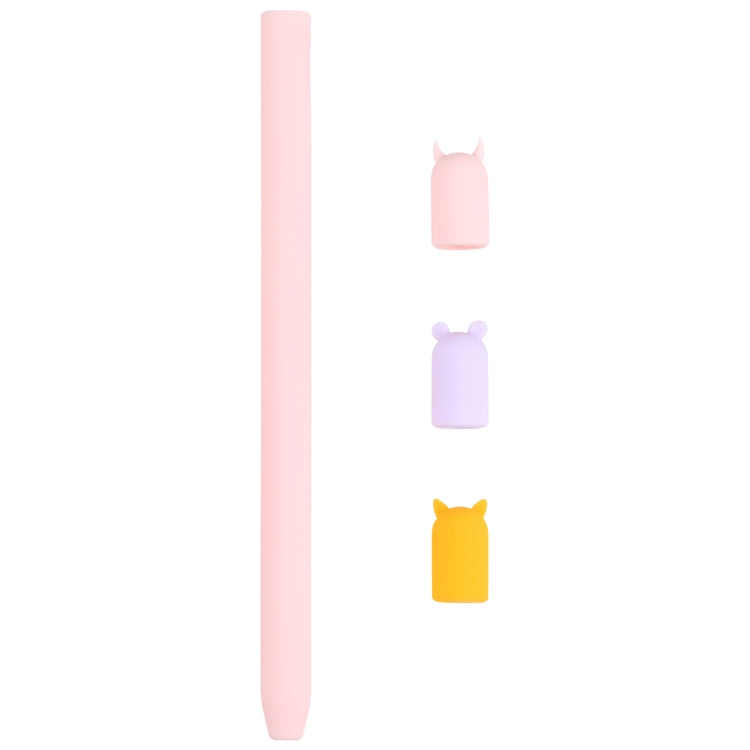 Apple Pencil 1용 4-in-1 스타일러스 펜 만화 동물 실리콘 보호 케이스, Apple Pencil 1용
