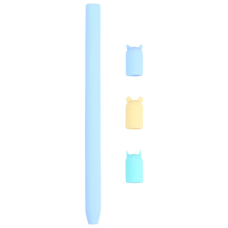 Apple Pencil 1용 4-in-1 스타일러스 펜 만화 동물 실리콘 보호 케이스, Apple Pencil 1용