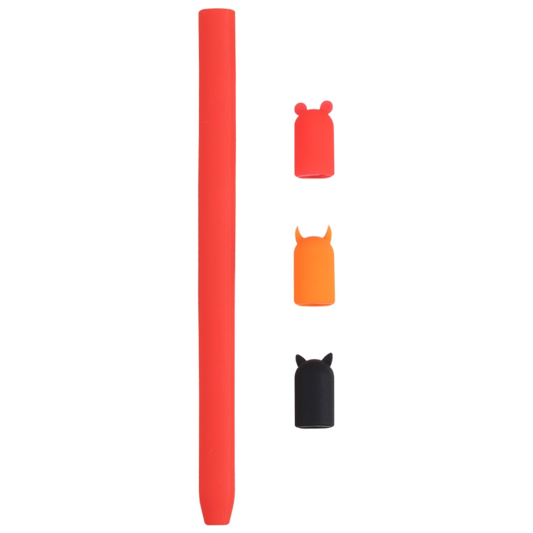 Apple Pencil 1용 4-in-1 스타일러스 펜 만화 동물 실리콘 보호 케이스, Apple Pencil 1용