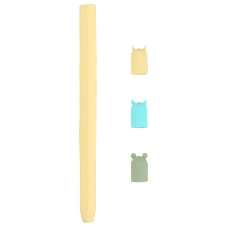 Apple Pencil 2용 4-in-1 스타일러스 펜 만화 동물 실리콘 보호 케이스, Apple Pencil 2용