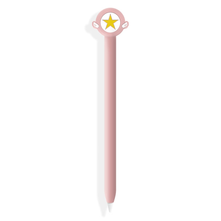Apple Pencil 1용 귀여운 만화 실리콘 보호 커버 (오각별 핑크), Apple Pencil 1용