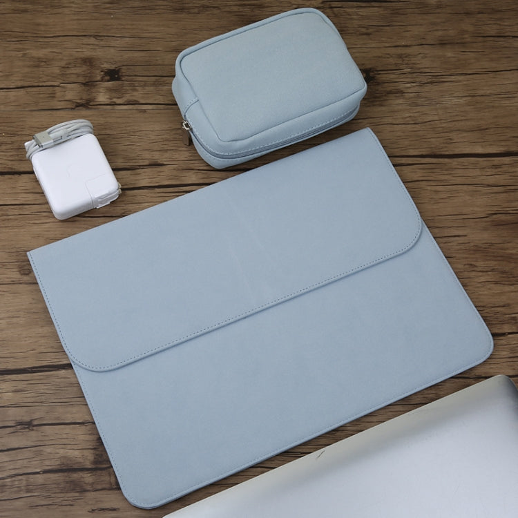 MacBook 12인치 A1534 (2015 - 2017)용 2-in-1 가로 매트 가죽 노트북 내부 가방 + 전원 가방, MacBook 12인치 A1534 (2015 - 2017)