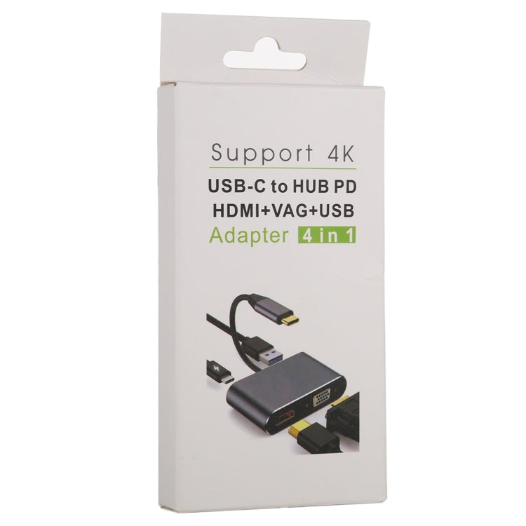 4 in 1 USB / Type-C to 4K HDMI + VGA + USB 3.0 인터페이스 다기능 어댑터