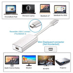 USB-C / Type-C 3.1 수컷 to Mini DP 암컷 HD 변환기, 길이: 12cm, 실버, 골드