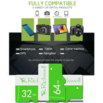 Richwell 32GB 고속 클래스 10 마이크로 SD(TF) 메모리 카드, 32GB