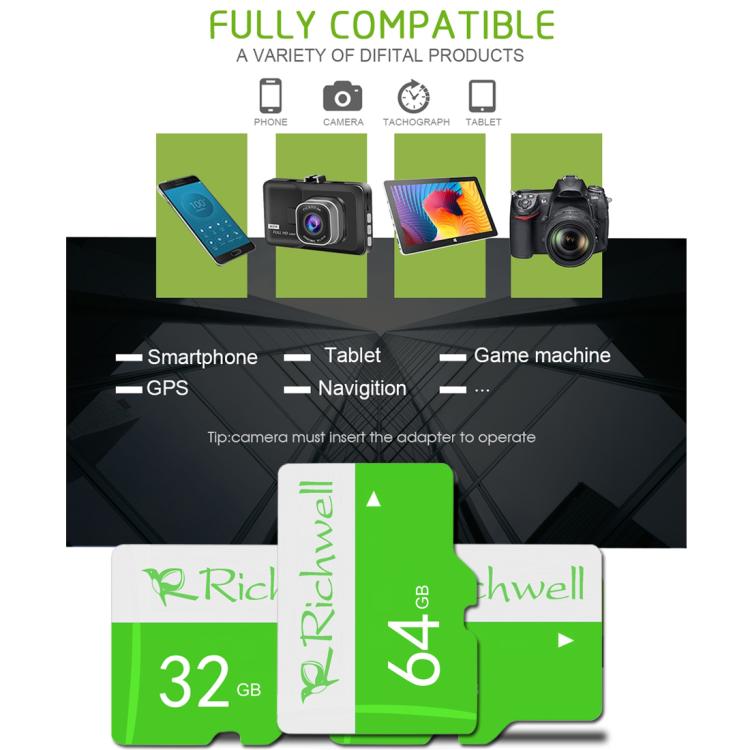 Richwell 32GB 고속 클래스 10 마이크로 SD(TF) 메모리 카드, 32GB