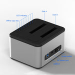 Blueendless 2.5 / 3.5인치 SATA USB 3.0 2베이 오프라인 복사 하드 드라이브 독