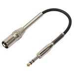 30cm XLR 3핀 수컷 to 1/4 인치 (6.35mm) 암컷 플러그 스테레오 마이크 오디오 케이블, BK2077KM