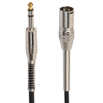 30cm XLR 3핀 수컷 to 1/4 인치 (6.35mm) 암컷 플러그 스테레오 마이크 오디오 케이블, BK2077KM