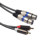 366156-15 2 RCA 수컷 to 2 XLR 3핀 암 오디오 케이블, 길이: 1.5m, 366156-15 2 RCA 수컷 to 2 XLR 3핀 암