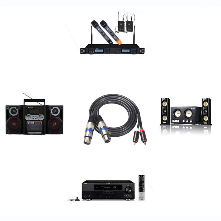 366156-15 2 RCA 수컷 to 2 XLR 3핀 암 오디오 케이블, 길이: 1.5m, 366156-15 2 RCA 수컷 to 2 XLR 3핀 암
